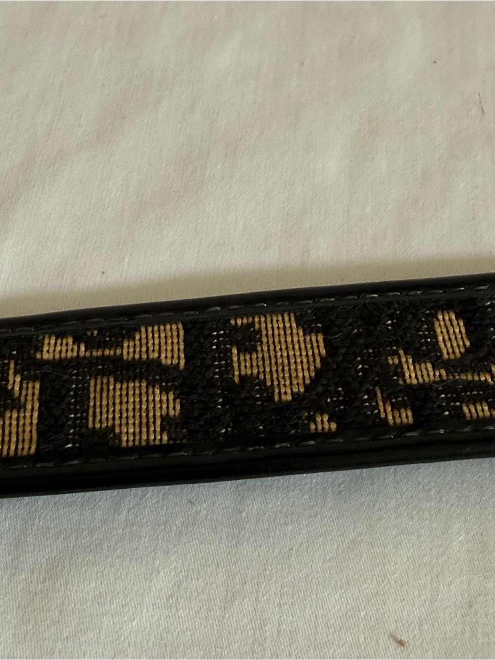 Christian Dior Belt Oblique Monogram Canvas Black Tan CD Buckle Vintage - Picture 6 of 6